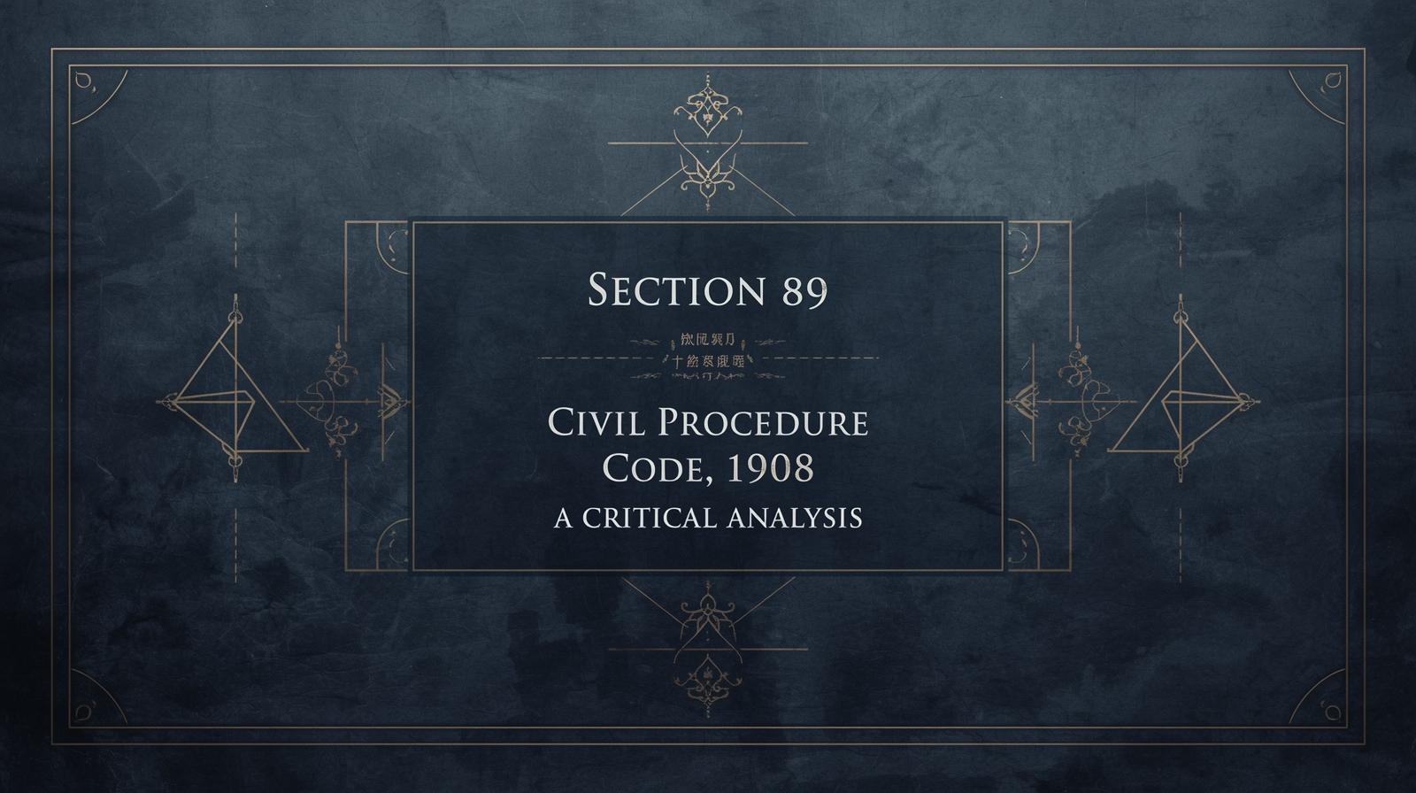 Section 89, Civil Procedure Code, 1908 : A Critical Analysis