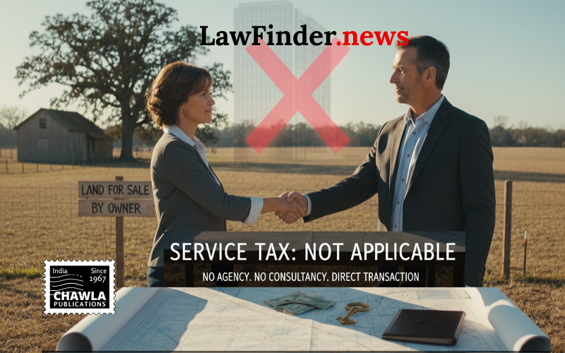 Service Tax : Facilitating purchase and sale of land is not a taxable service when no agency or consultancy relationship exists;