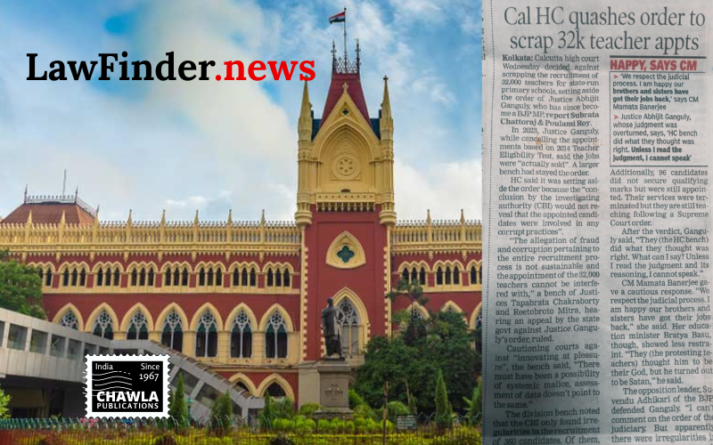 Calcutta High Court Sets Aside Cancellation of 32,000 Primary Teacher Appointments, Upholds Service Continuity