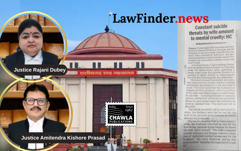 Cruelty : Repeated threats to commit suicide and mental pressure created by a spouse amount to cruelty