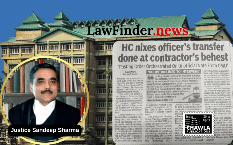 Himachal Pradesh High Court Quashes Arbitrary Transfer of Government Employee