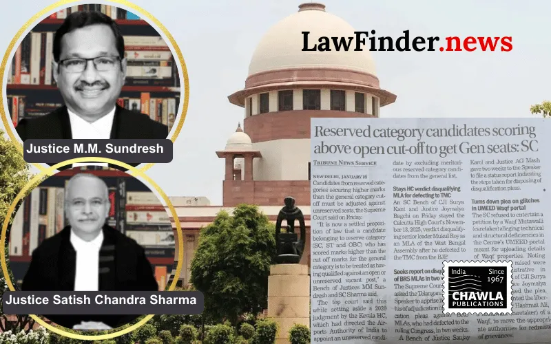 Reserved category candidates will get general seat if they score more than cut off marks: SC