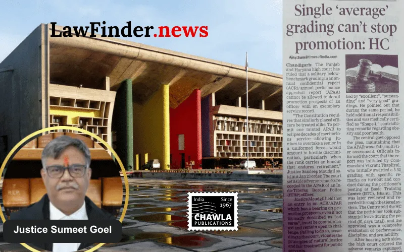 Punjab and Haryana High Court Sets Aside Adverse APAR; Orders Review of Promotion for ITBP Officer