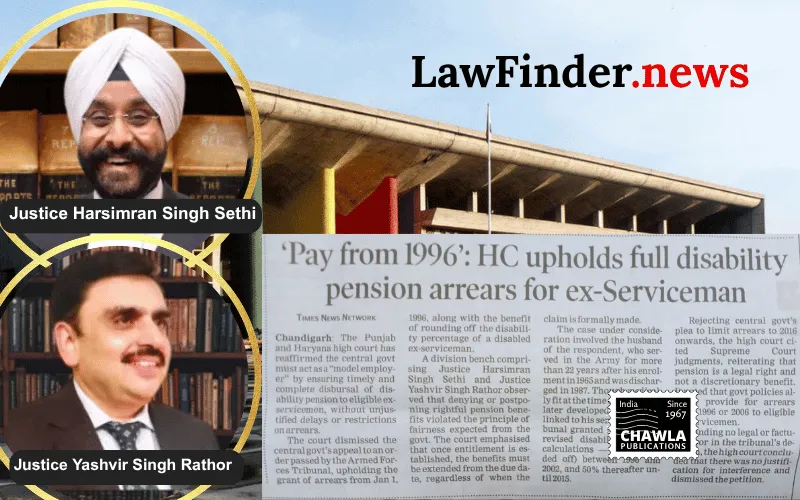 Punjab and Haryana High Court Upholds Disability Pension Rights for Ex-Armed Forces Personnel