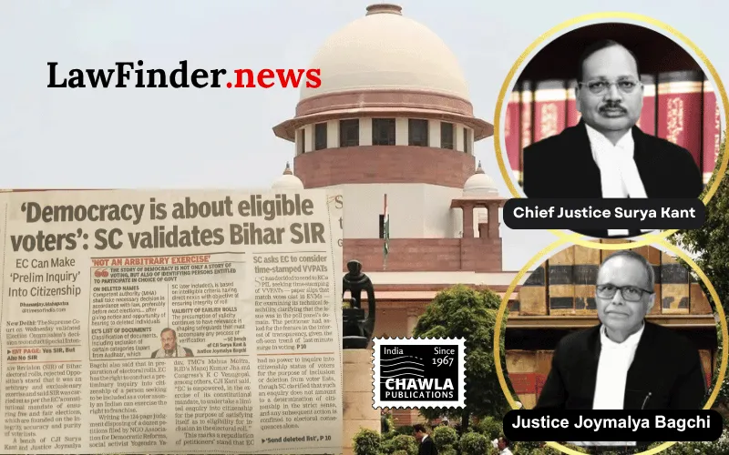 Supreme Court Upholds Election Commission’s Power to Conduct Special Intensive Revision of Electoral Rolls in Bihar