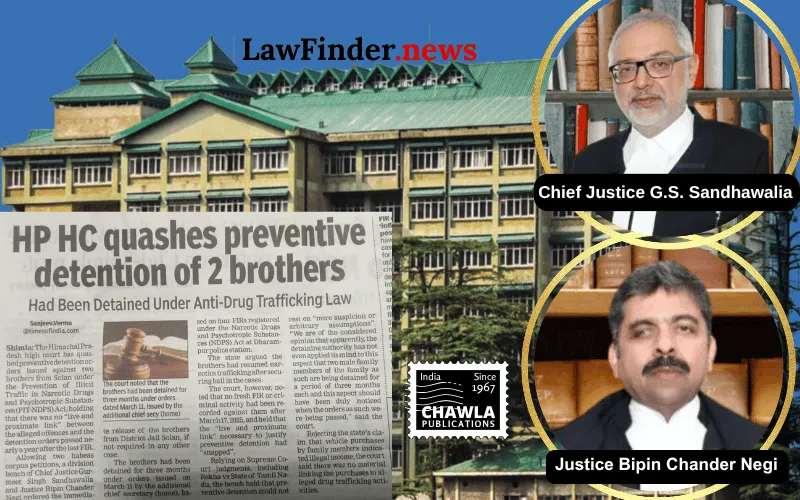Himachal Pradesh High Court Quashes Preventive Detention Order Due to Procedural Irregularities