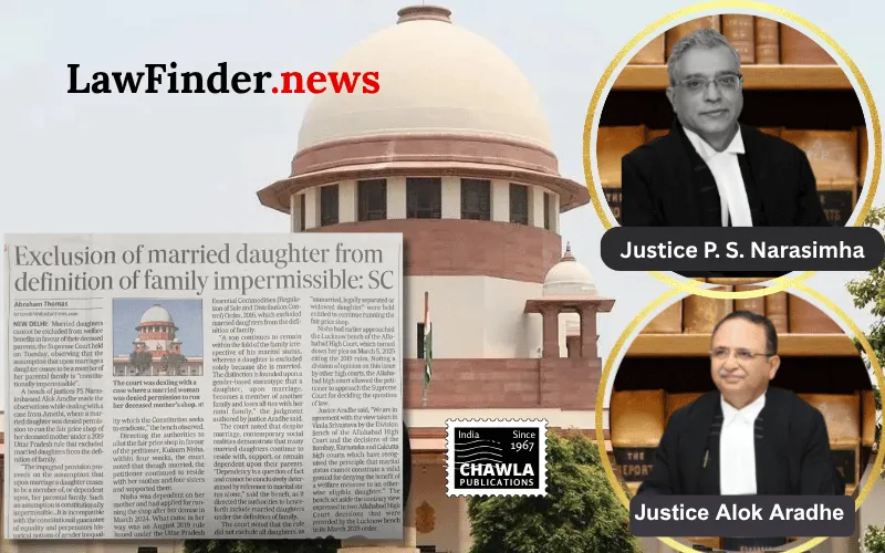 Exclusion of married daughters from the definition of 'family'is unconstitutional